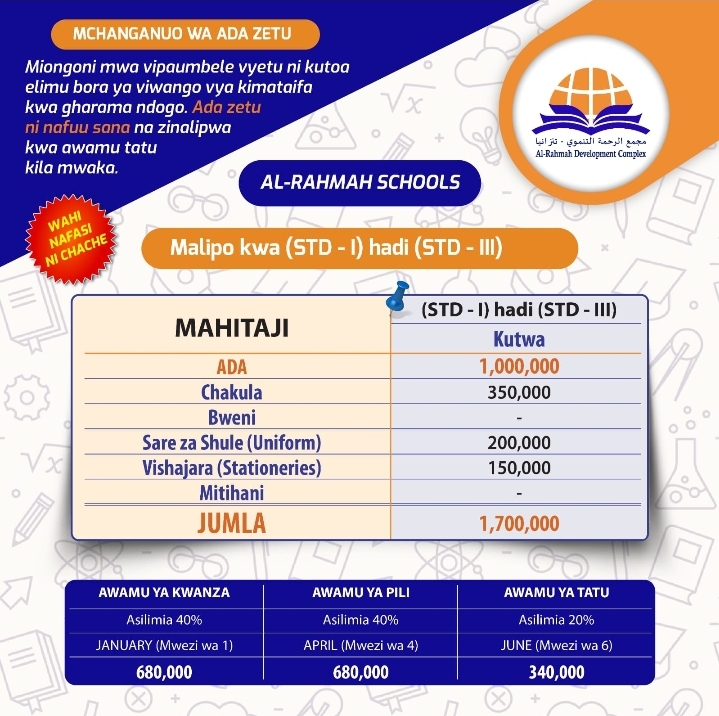 STD 1 to STD 3 School Fees Image