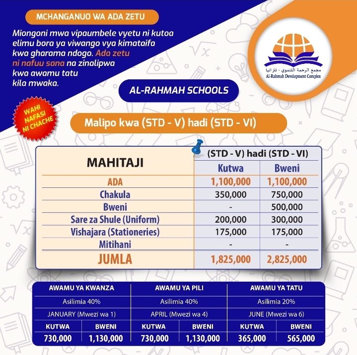 STD V and VI School Fees Image